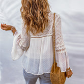 Tina - Stylish Mesh-Sleeve Blouse